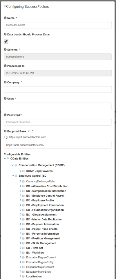 SuccessFactors to Snowflake