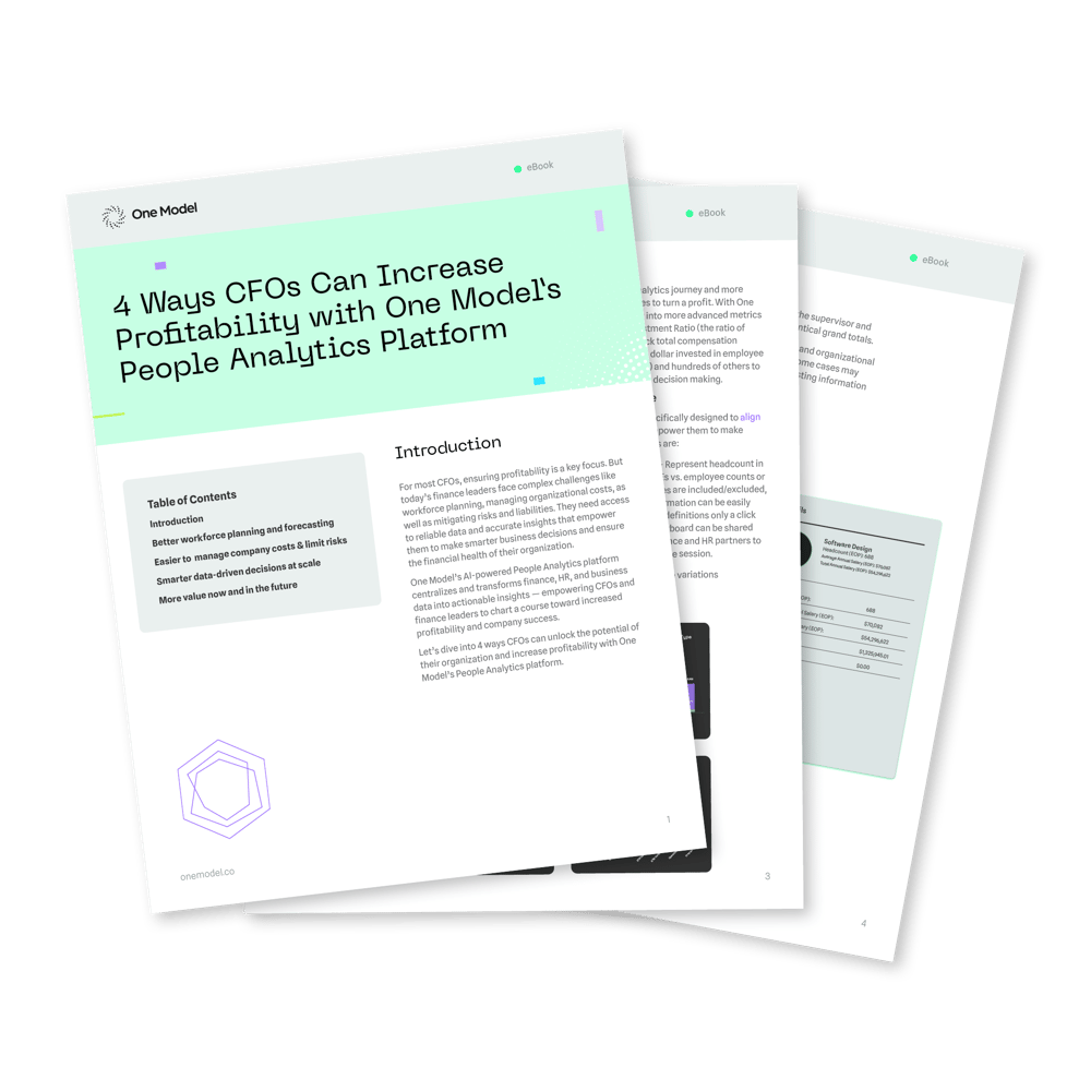 4 Ways CFOs can Increase Profitablity with One Model's People Analytics Platform