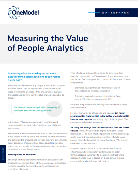 Measuring the value of people analytics